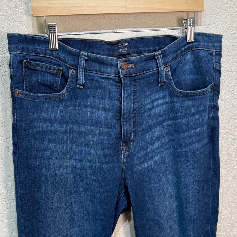 J. Crew Women Size 32 Indigo Denim Jean High Rise Skinny Ankle Pants - Picture 2 of 9